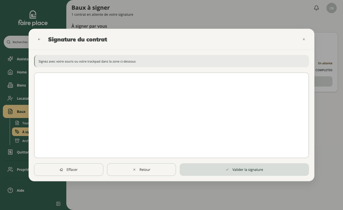 Signer en tant que bailleur : tracer sa signature
